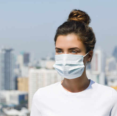 Mund-Nasen-Maske mit Ohrenschlaufen,  3-lagig, 50 Stück im Pack  |  NUR 0,98 € pro Stück