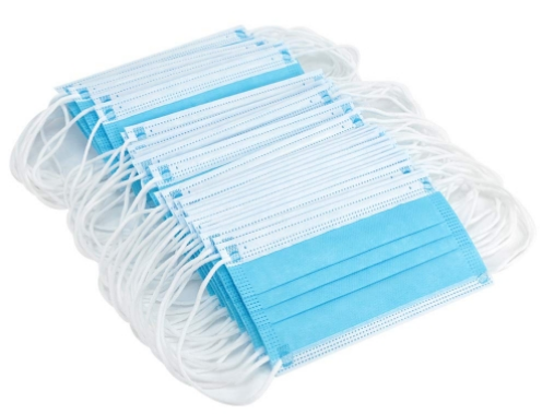 Mund-Nasen-Maske mit Ohrenschlaufen,  3-lagig, 50 Stück im Pack  |  NUR 0,98 € pro Stück